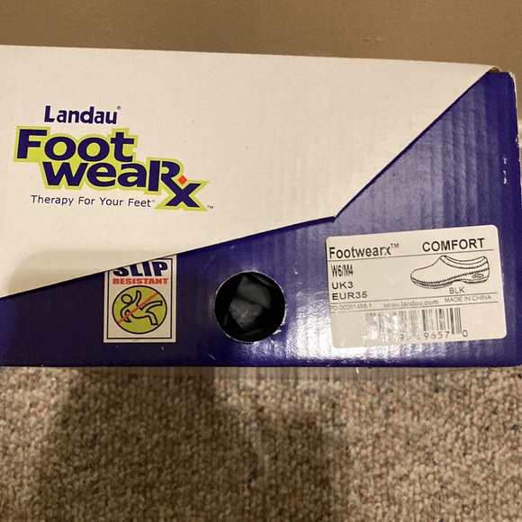 LANDAU “FOOTWEARx” Black NURSES SHOES w/ Antibacterial Lining; NIB Size W5/ M4 - Picture 5 of 14